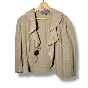 Emil Rutenberg Tan Lagenlook 100% Linen Blazer Jacket